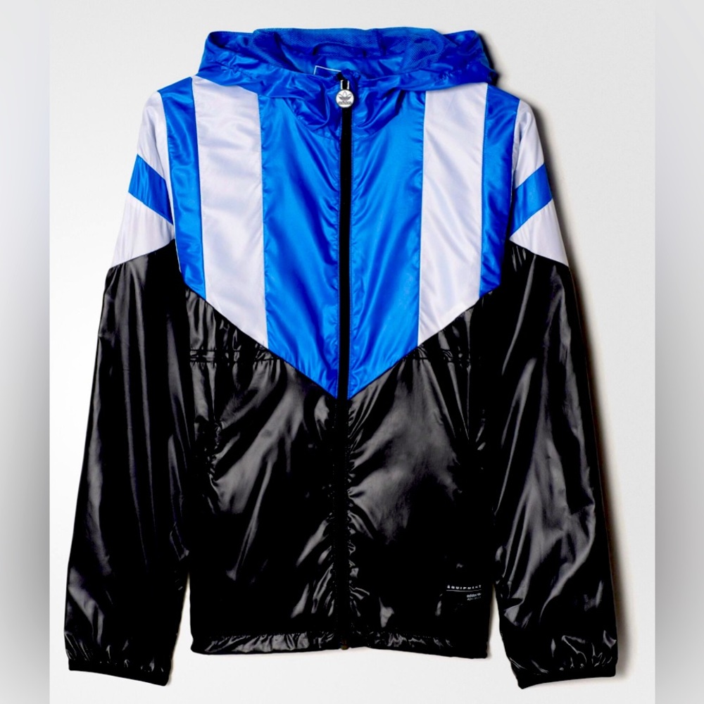 Adidas EQT Windbreaker Boy Jacket [Black/ Satellite /White] Size Small